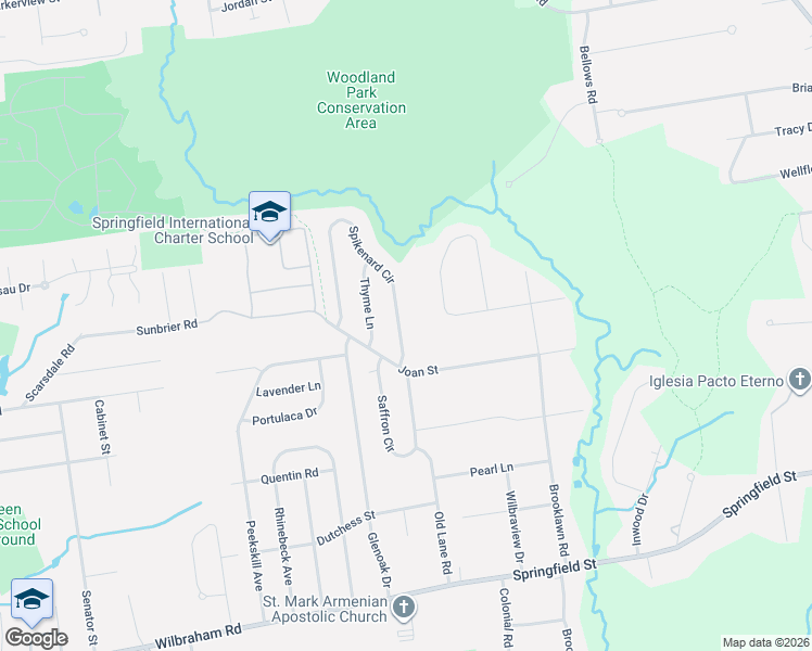 map of restaurants, bars, coffee shops, grocery stores, and more near 258 Spikenard Circle in Springfield