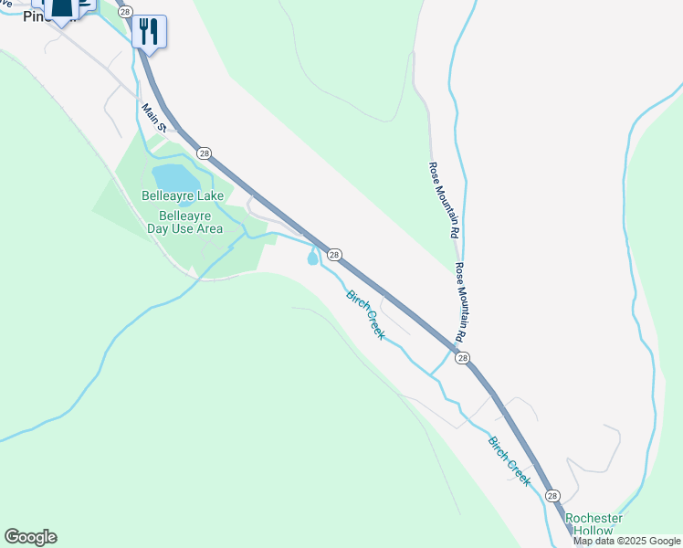 map of restaurants, bars, coffee shops, grocery stores, and more near 8851 New York 28 in Pine Hill