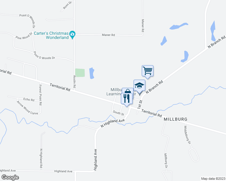 map of restaurants, bars, coffee shops, grocery stores, and more near 564 4th Street in Benton Harbor