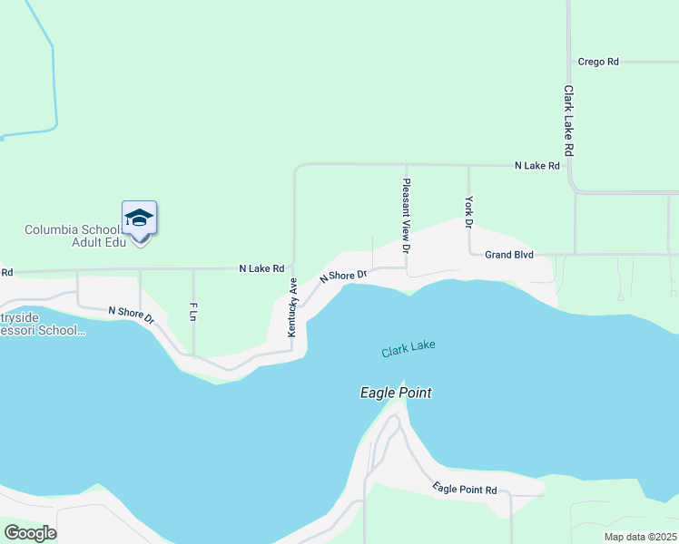 map of restaurants, bars, coffee shops, grocery stores, and more near 6445 North Shore Drive in Clarklake