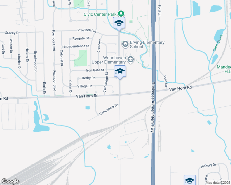 map of restaurants, bars, coffee shops, grocery stores, and more near 22004 Village Court in Trenton