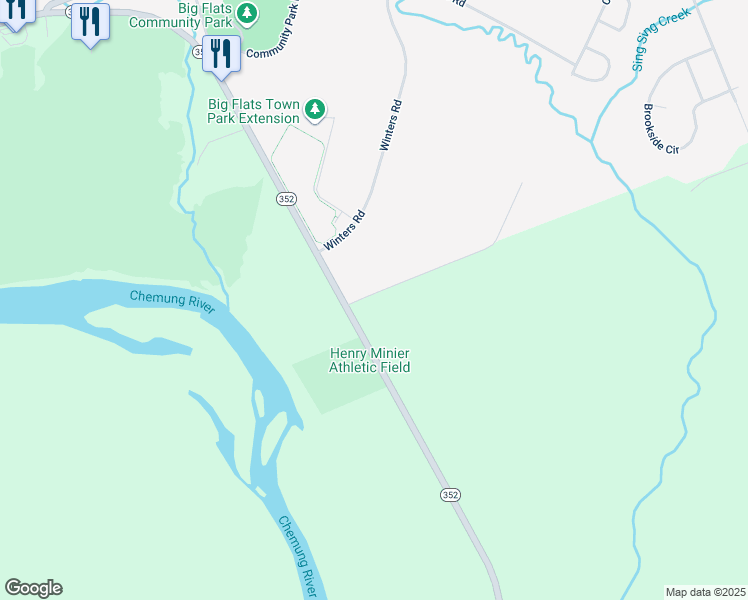 map of restaurants, bars, coffee shops, grocery stores, and more near 10 Carpenter Road in Elmira