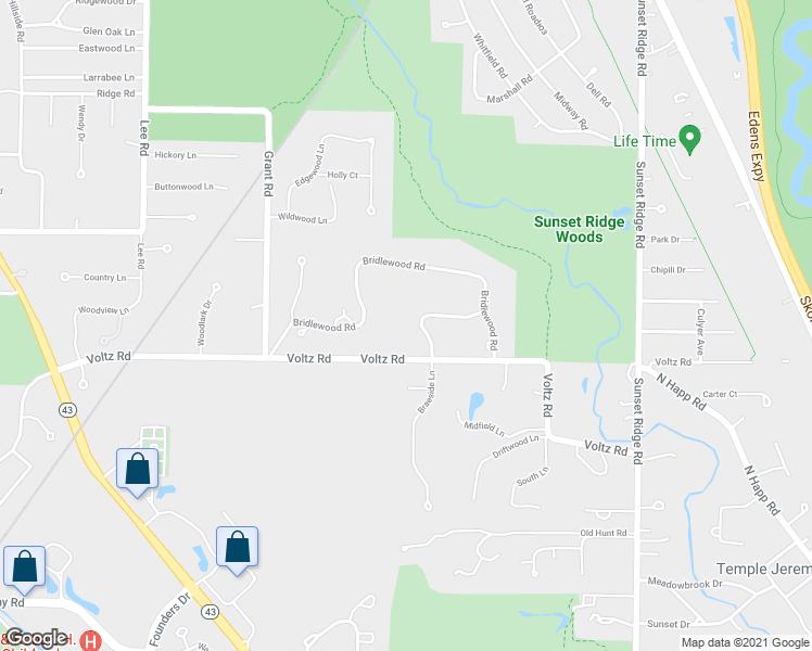 map of restaurants, bars, coffee shops, grocery stores, and more near 1516 Lawrence Lane in Northbrook