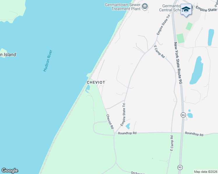 map of restaurants, bars, coffee shops, grocery stores, and more near Cheviot Road in Germantown