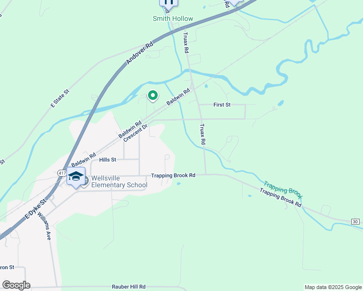 map of restaurants, bars, coffee shops, grocery stores, and more near 3345 Proctor Road in Wellsville