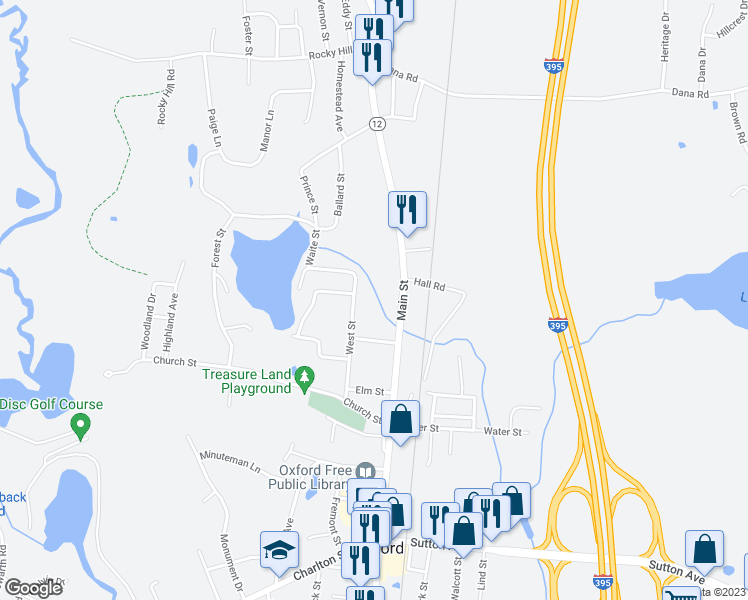 map of restaurants, bars, coffee shops, grocery stores, and more near 18 West Street in Oxford