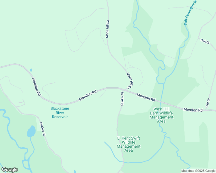 map of restaurants, bars, coffee shops, grocery stores, and more near 583 Mendon Road in Northbridge
