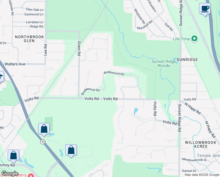 map of restaurants, bars, coffee shops, grocery stores, and more near 1516 Lawrence Lane in Northbrook