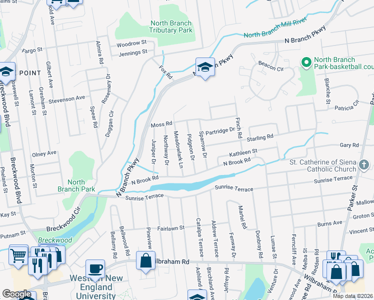 map of restaurants, bars, coffee shops, grocery stores, and more near in Springfield