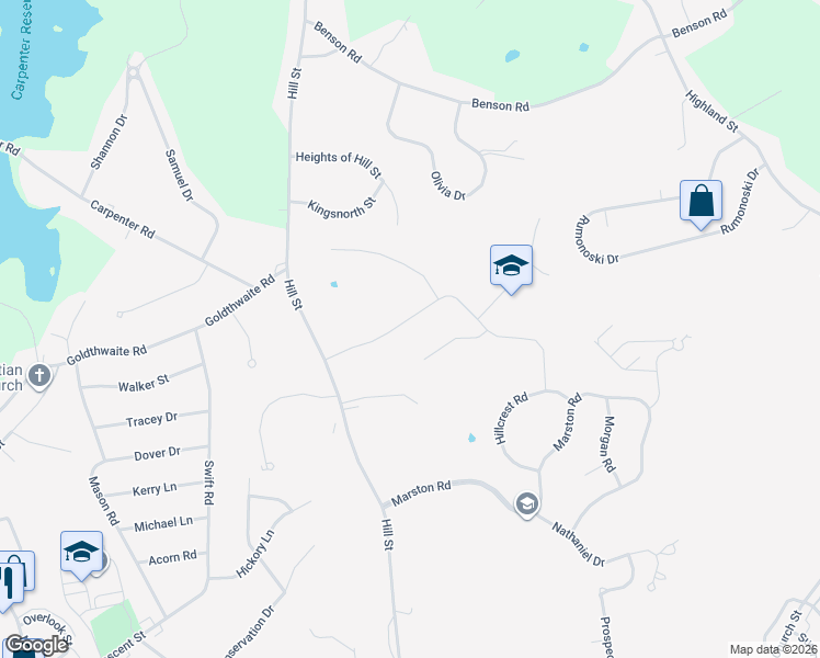map of restaurants, bars, coffee shops, grocery stores, and more near 170 Rebecca Road in Northbridge