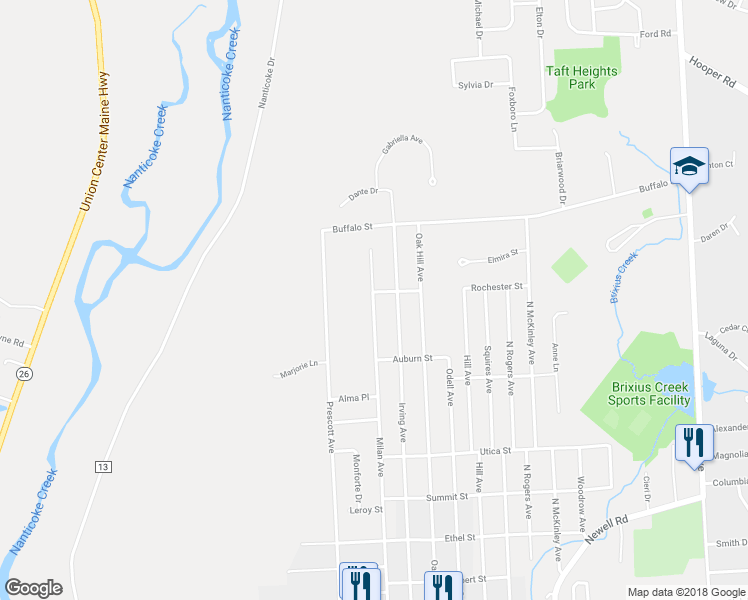map of restaurants, bars, coffee shops, grocery stores, and more near 932 Milan Avenue in Endicott
