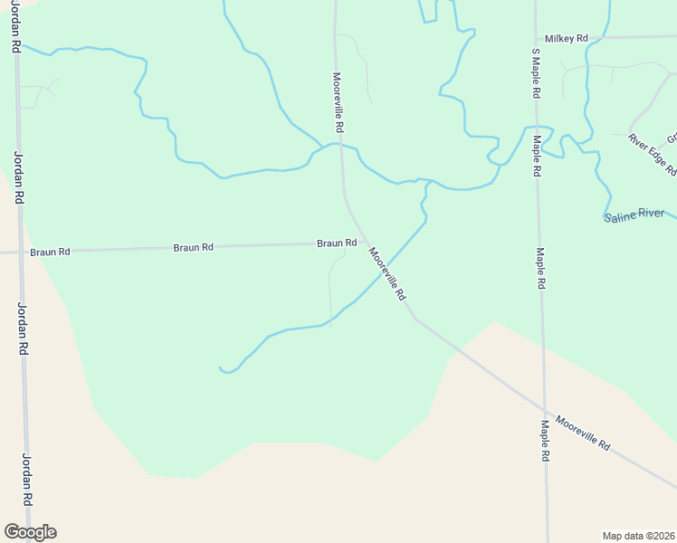 map of restaurants, bars, coffee shops, grocery stores, and more near 2955 Braun Road in Saline