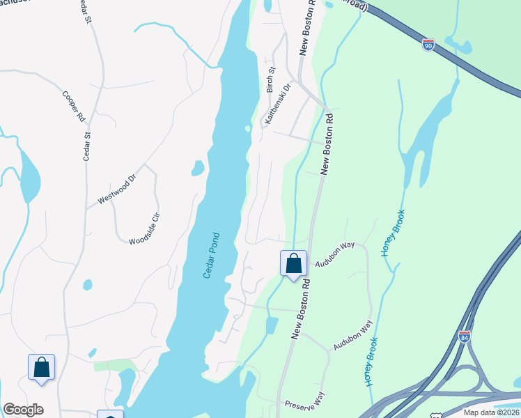 map of restaurants, bars, coffee shops, grocery stores, and more near 39 Ridge Way in Sturbridge