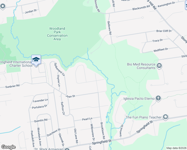map of restaurants, bars, coffee shops, grocery stores, and more near 44 Brooklawn Road in Wilbraham
