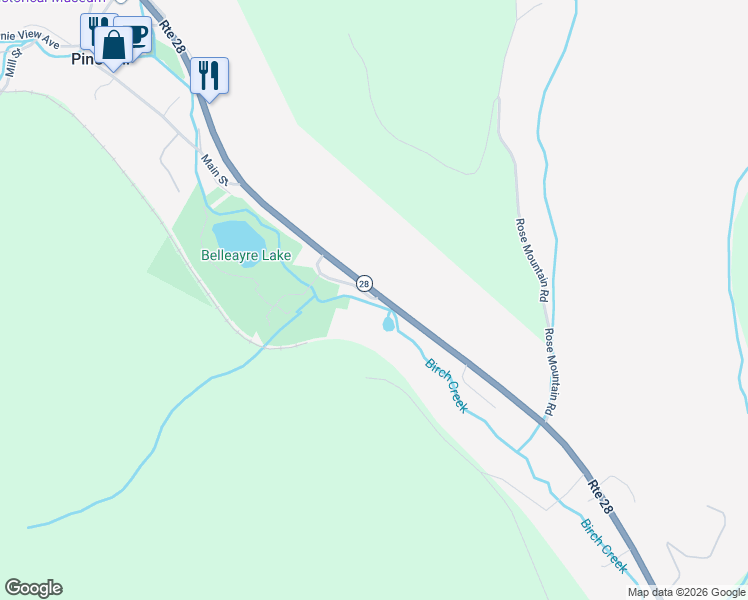 map of restaurants, bars, coffee shops, grocery stores, and more near 8910 New York 28 in Pine Hill