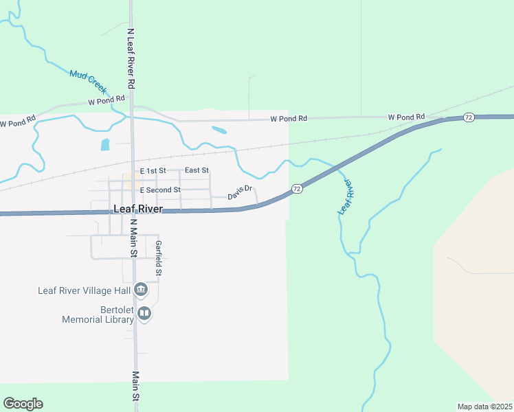 map of restaurants, bars, coffee shops, grocery stores, and more near 420-422 East 3rd Street in Leaf River