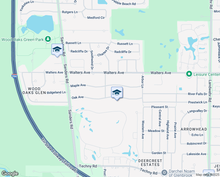map of restaurants, bars, coffee shops, grocery stores, and more near 3785 Maple Avenue in Northbrook