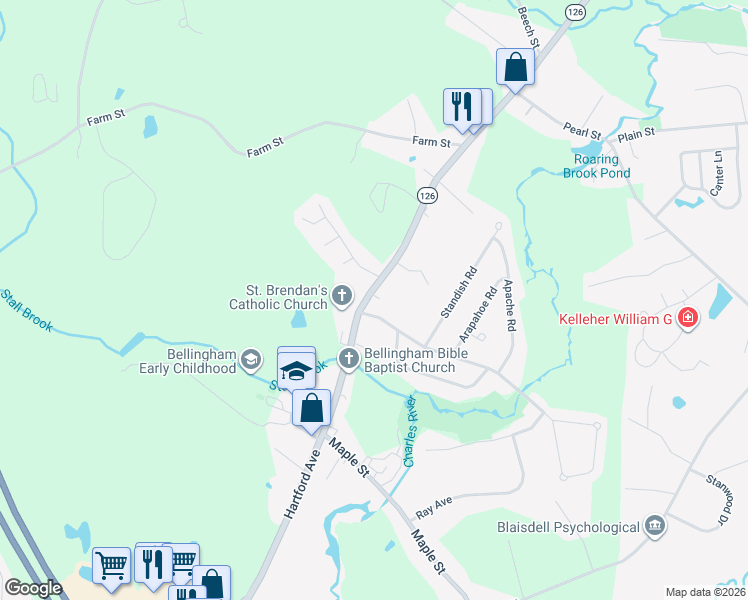 map of restaurants, bars, coffee shops, grocery stores, and more near 385 Hartford Avenue in Bellingham