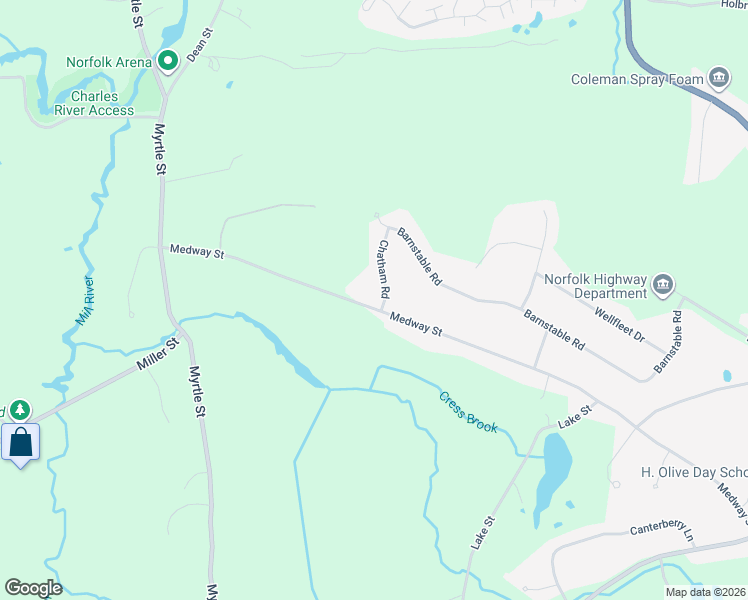 map of restaurants, bars, coffee shops, grocery stores, and more near 80 Medway Street in Norfolk