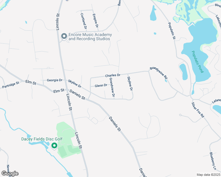 map of restaurants, bars, coffee shops, grocery stores, and more near 6 Grandview Drive in Franklin