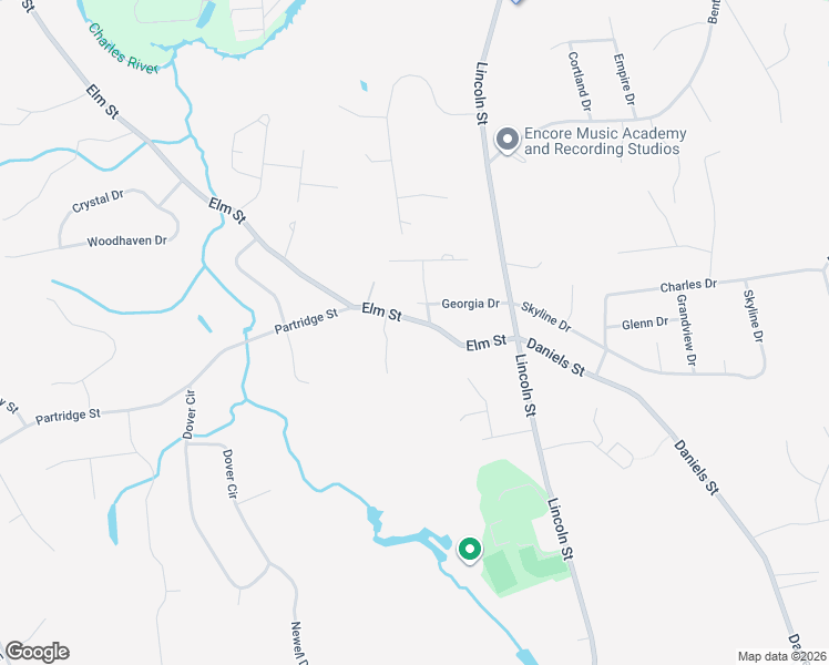 map of restaurants, bars, coffee shops, grocery stores, and more near 18 Elm Street in Franklin