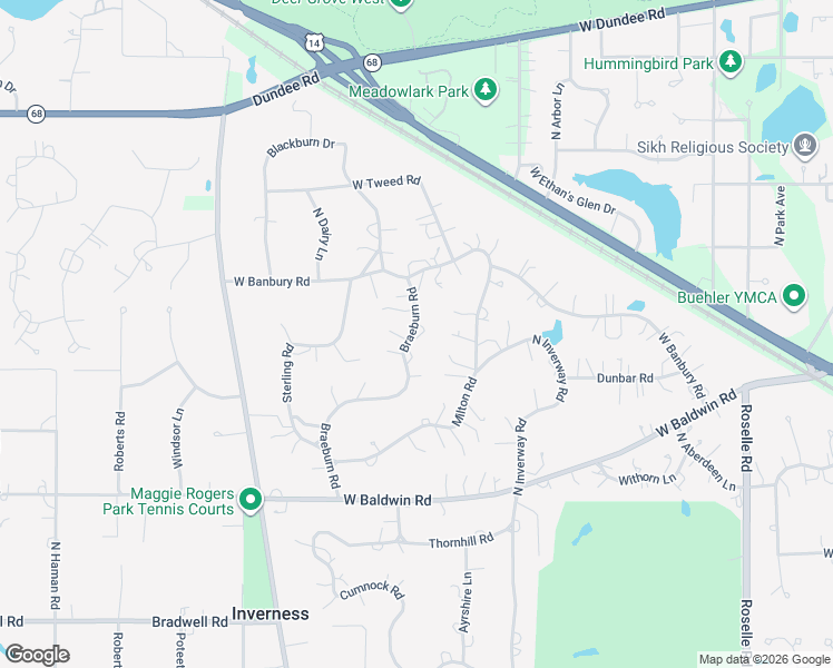 map of restaurants, bars, coffee shops, grocery stores, and more near 926 Braeburn Road in Inverness