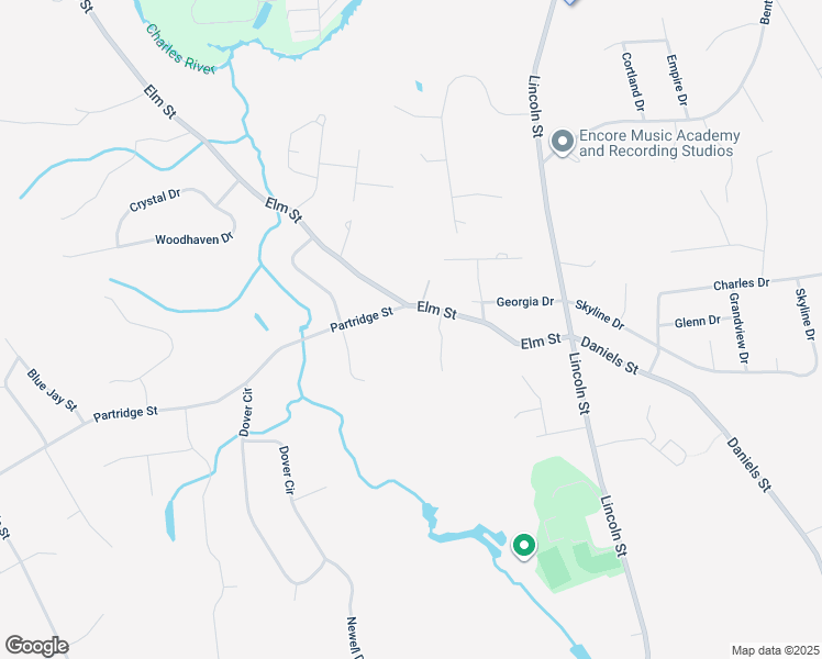 map of restaurants, bars, coffee shops, grocery stores, and more near 22 Elm Street in Franklin