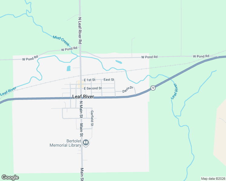 map of restaurants, bars, coffee shops, grocery stores, and more near 308 East 3rd Street in Leaf River