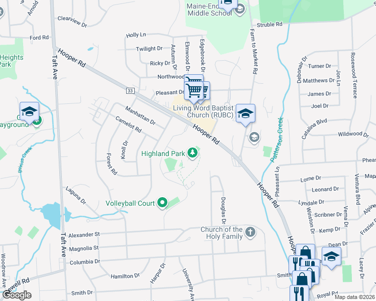 map of restaurants, bars, coffee shops, grocery stores, and more near 801 Hooper Road in Endwell