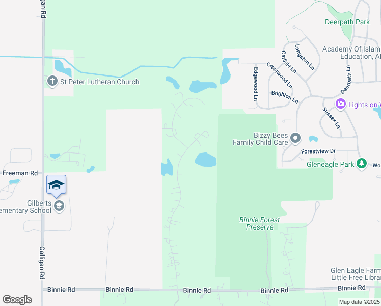 map of restaurants, bars, coffee shops, grocery stores, and more near 18N101 Hidden Hills Trail in West Dundee