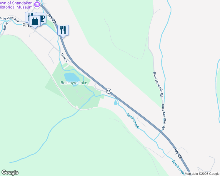 map of restaurants, bars, coffee shops, grocery stores, and more near 8910 New York 28 in Pine Hill