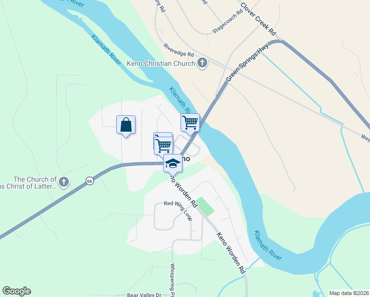 map of restaurants, bars, coffee shops, grocery stores, and more near in Keno