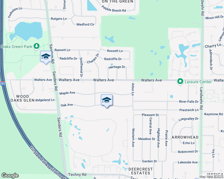 map of restaurants, bars, coffee shops, grocery stores, and more near 3707 Maple Avenue in Northbrook