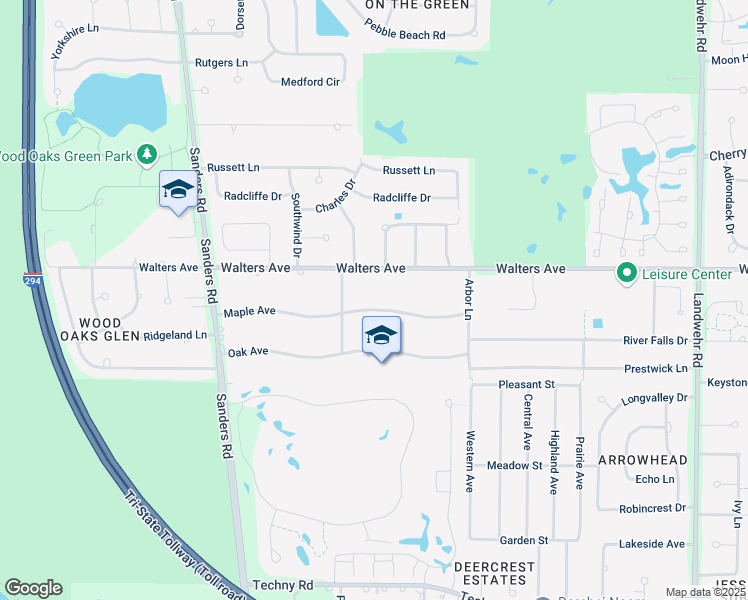 map of restaurants, bars, coffee shops, grocery stores, and more near 3785 Maple Avenue in Northbrook