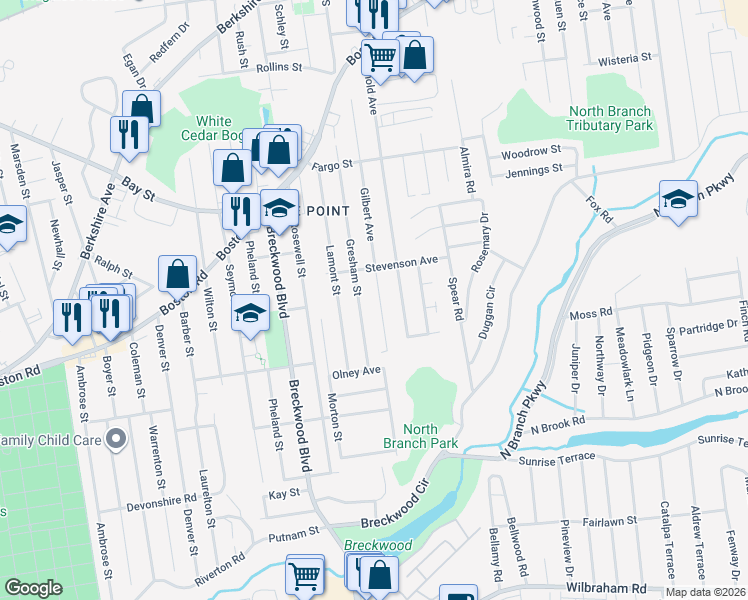 map of restaurants, bars, coffee shops, grocery stores, and more near 274 Gilbert Avenue in Springfield
