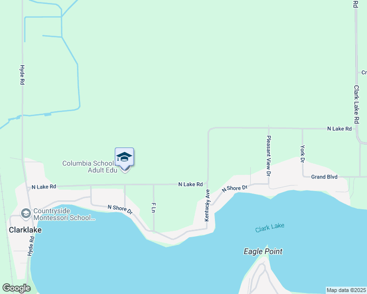 map of restaurants, bars, coffee shops, grocery stores, and more near 4561 North Lake Road in Clarklake