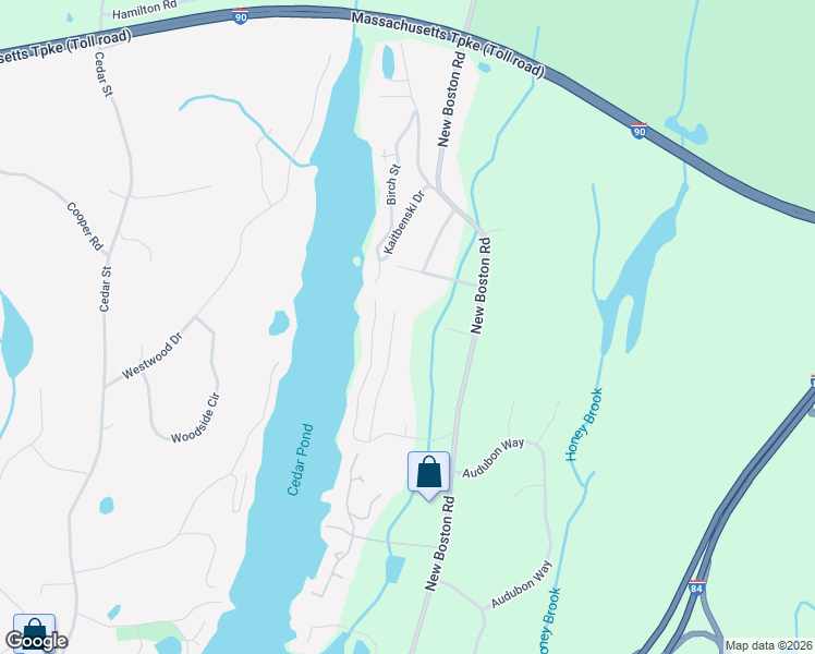 map of restaurants, bars, coffee shops, grocery stores, and more near 60 Ridge Way in Sturbridge