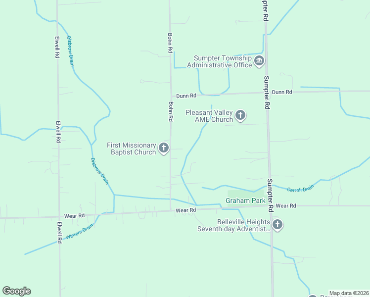 map of restaurants, bars, coffee shops, grocery stores, and more near 24089 Bohn Road in Belleville