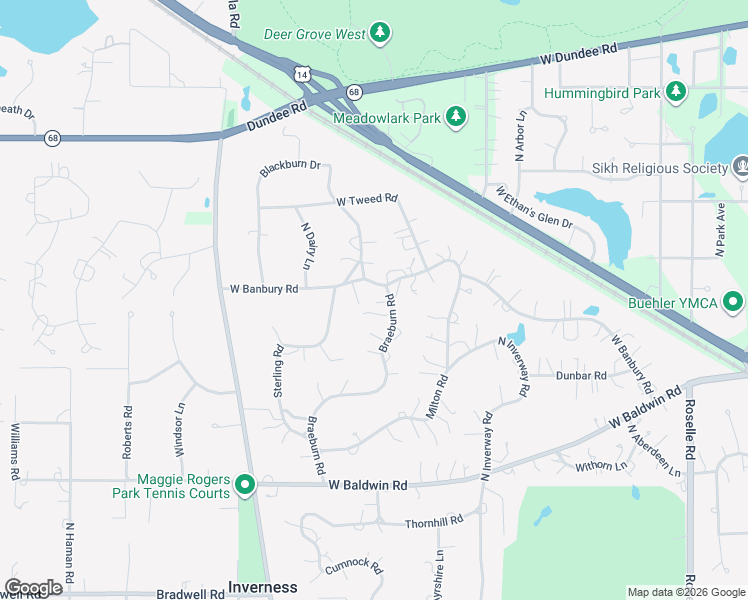 map of restaurants, bars, coffee shops, grocery stores, and more near 926 Braeburn Road in Inverness