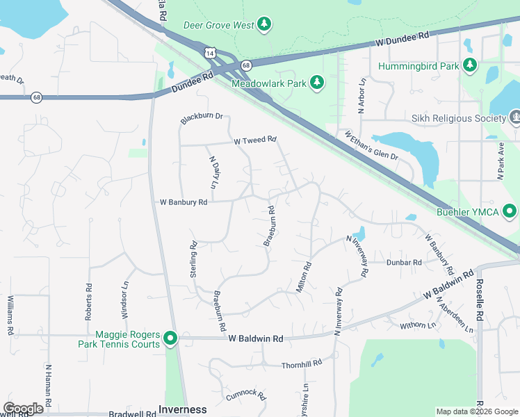 map of restaurants, bars, coffee shops, grocery stores, and more near 926 Braeburn Road in Inverness