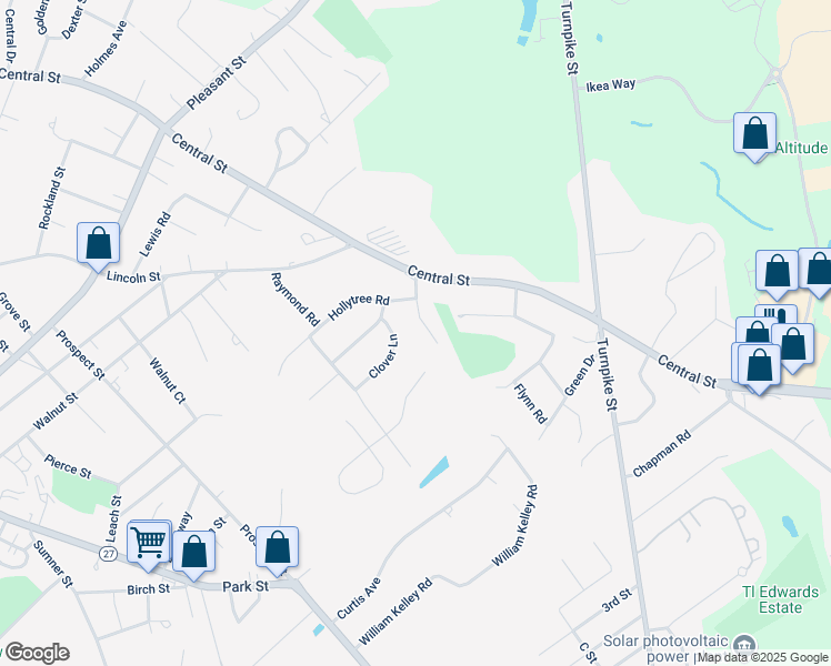 map of restaurants, bars, coffee shops, grocery stores, and more near 57 Tanglewood Drive in Stoughton