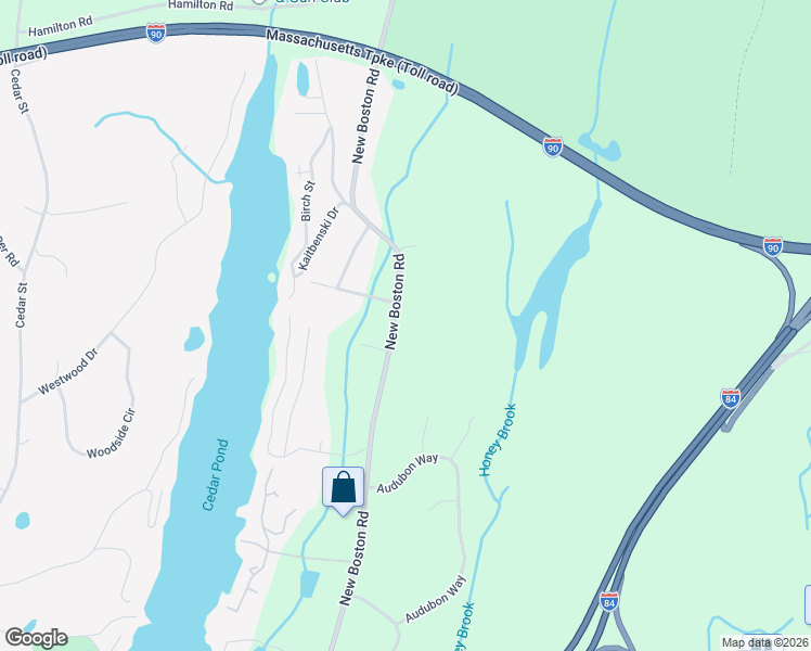 map of restaurants, bars, coffee shops, grocery stores, and more near 154 New Boston Road in Sturbridge