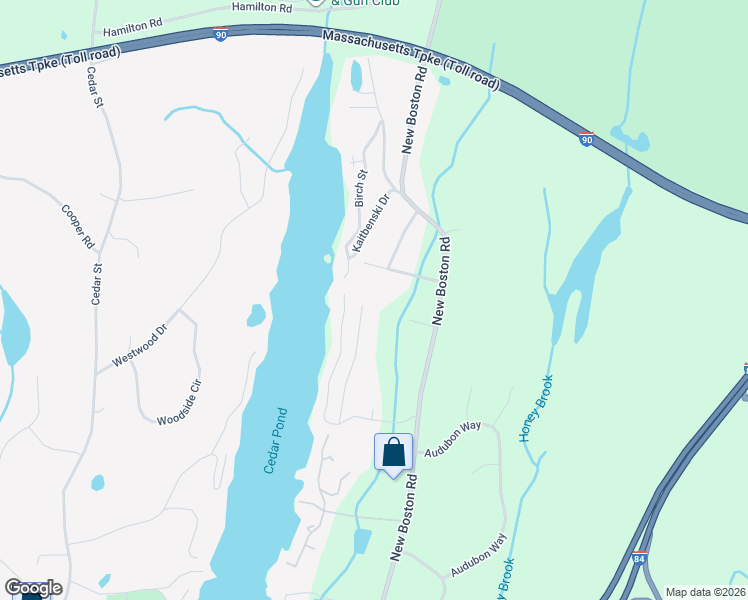 map of restaurants, bars, coffee shops, grocery stores, and more near 60 Ridge Way in Sturbridge