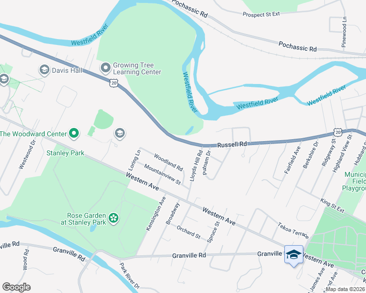 map of restaurants, bars, coffee shops, grocery stores, and more near 314 Russell Road in Westfield