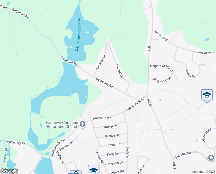 map of restaurants, bars, coffee shops, grocery stores, and more near 141 Carpenter Road in Northbridge