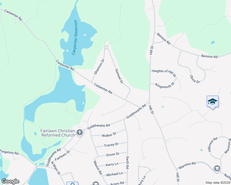 map of restaurants, bars, coffee shops, grocery stores, and more near 114 Carpenter Road in Northbridge
