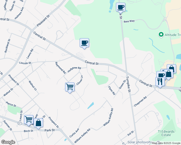 map of restaurants, bars, coffee shops, grocery stores, and more near 57 Tanglewood Drive in Stoughton