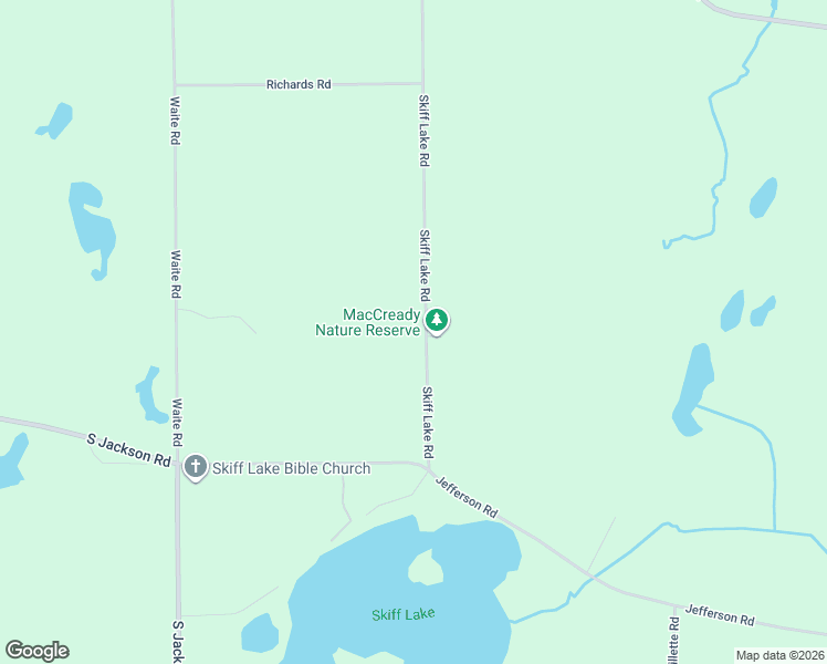 map of restaurants, bars, coffee shops, grocery stores, and more near 9244 Skiff Lake Road in Clarklake