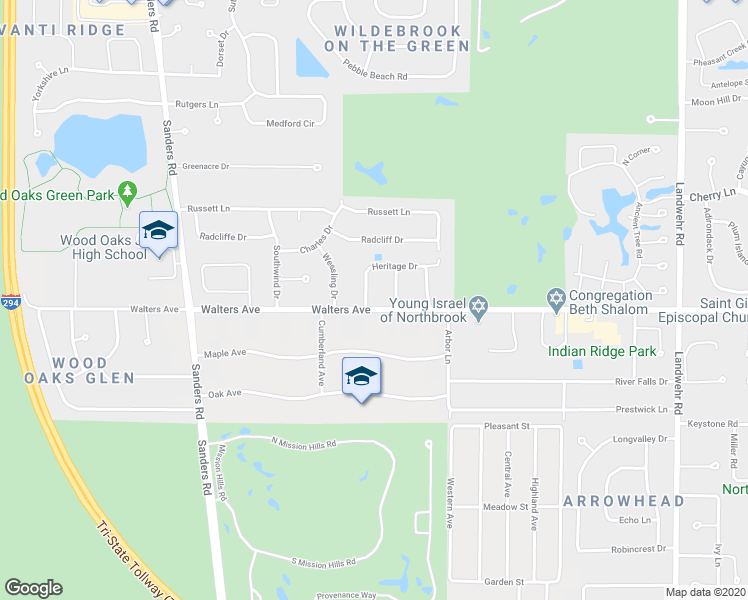 map of restaurants, bars, coffee shops, grocery stores, and more near 1335 Eskin Drive in Northbrook