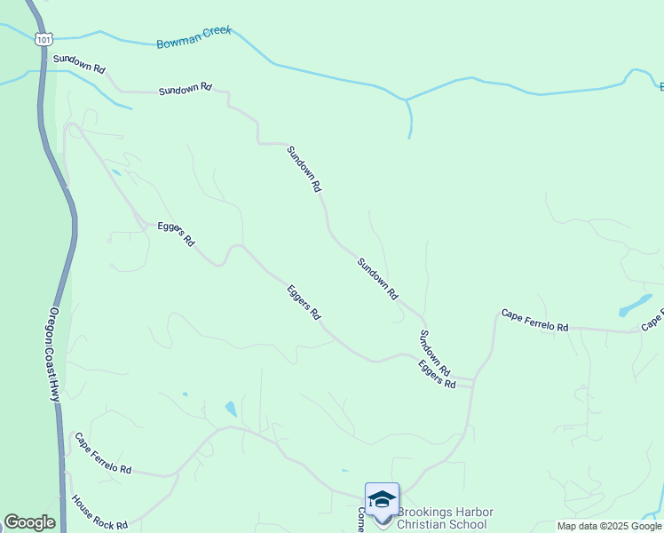 map of restaurants, bars, coffee shops, grocery stores, and more near 96022 Sundown Road in Brookings
